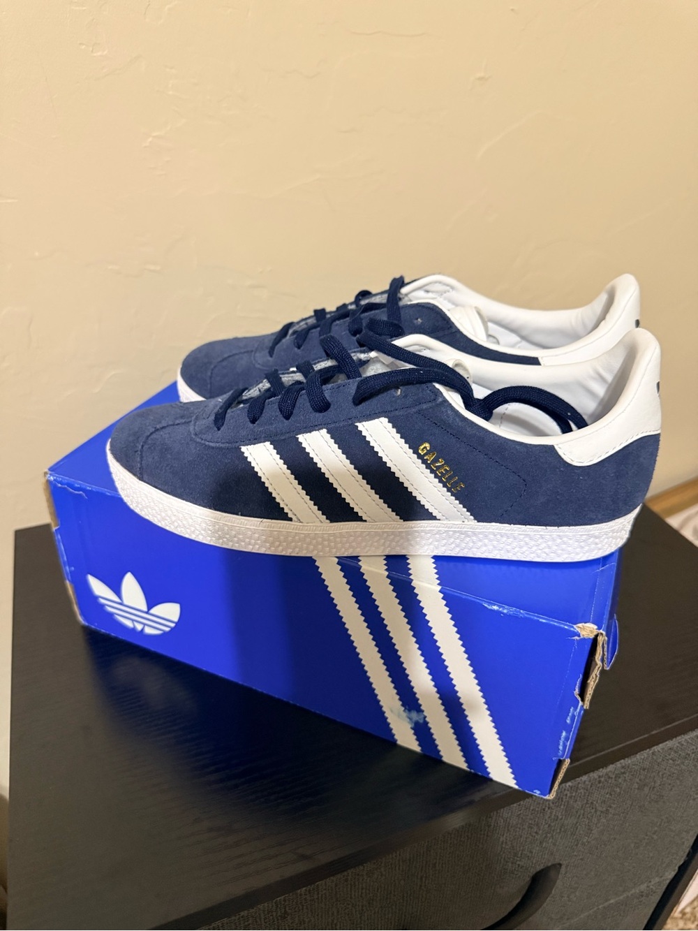 adidas Gazelle Navy Suede Sneakers 5W these run big in my opinion.